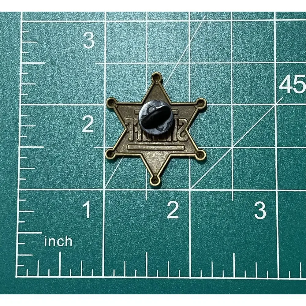 Sheriff Star Lapel Pin Brass Western Badge Law Enforcement Costume Collectible